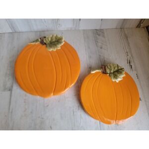 Vintage ceramic pumpkin Halloween display unique gourd home decor orange